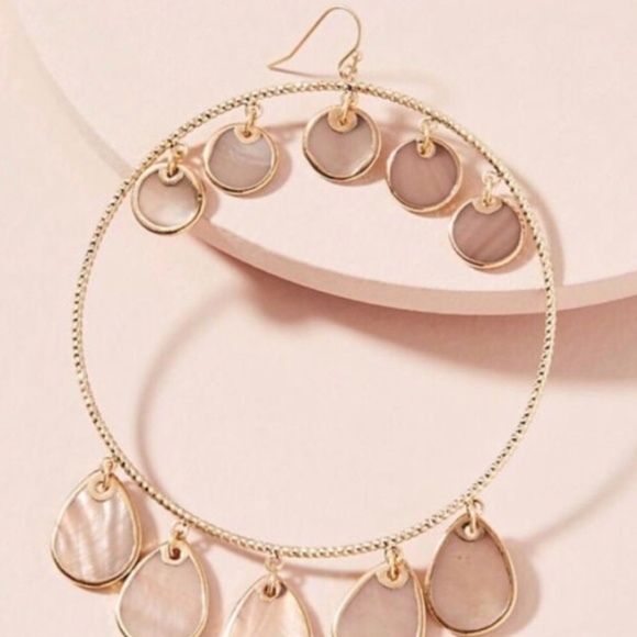 Anthropologie Seashell Hoop Earring - Picture 2 of 2